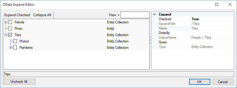 SSIS OData Source Component - Expand Editor